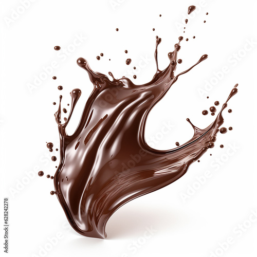 chocolate splash isolated on white background