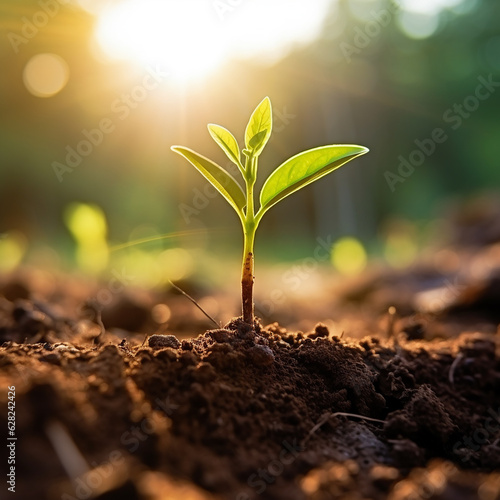 plant in the ground seedling in soil generative in ai