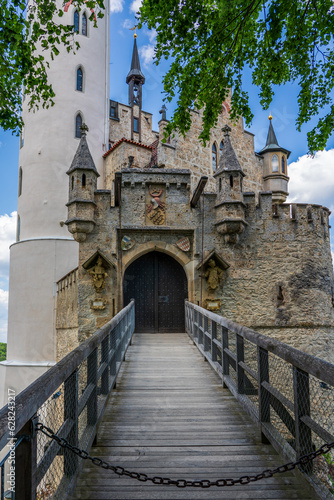 Panoramic view of Lichtenstein Castle in Germany.