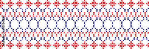 Fototapeta Naklejka Na Ścianę i Meble -  embroidered cross-stitch ornament national pattern