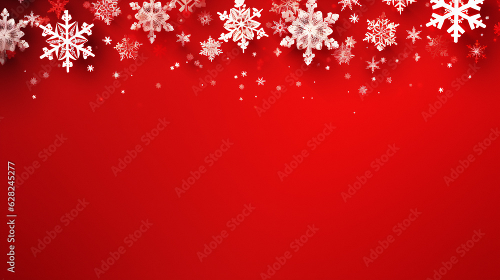 Vibrant Arafed Red Background with Snowflakes and Stars, Perfect for Generative AI Projects Vibrant Arafed Red Background with Snowflakes and Stars, Perfect for Generative AI Projects