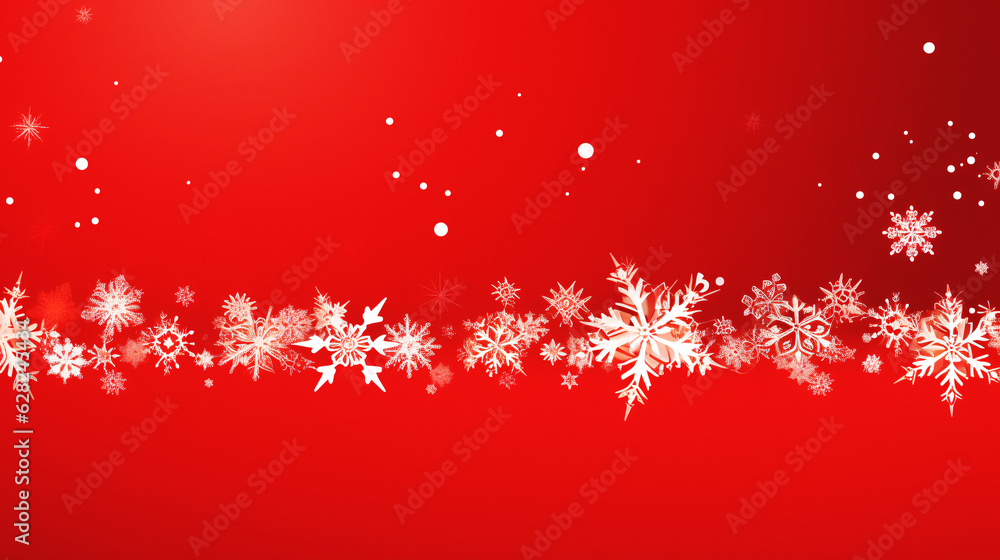 Mesmerizing Winter Wonderland: Snowflakes and Stars on a Vibrant Red Background, Generative AI Mesmerizing Winter Wonderland: Snowflakes and Stars on a Vibrant Red Background, Generative AI