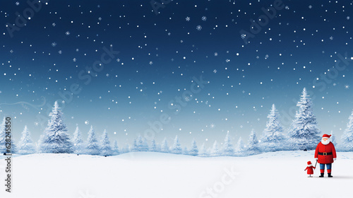Magical Winter Wonderland: Santa Claus and Child Enjoying Snowy Delights, Generative AI © Bipul Kumar