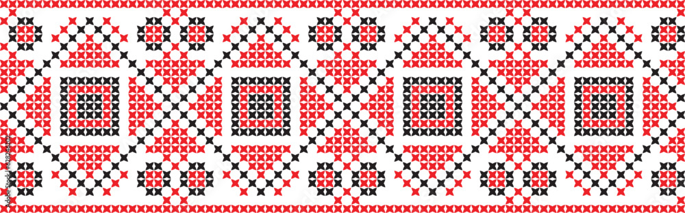 Fototapeta premium embroidered cross-stitch ornament national pattern