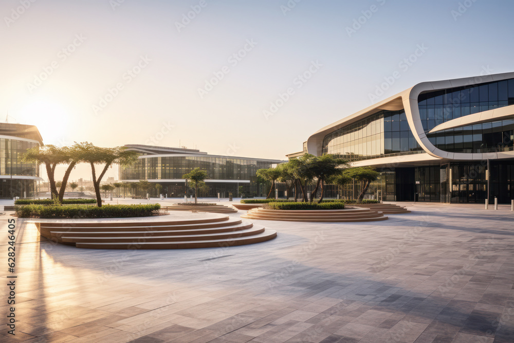 Fototapeta premium modern building with empty floor at night