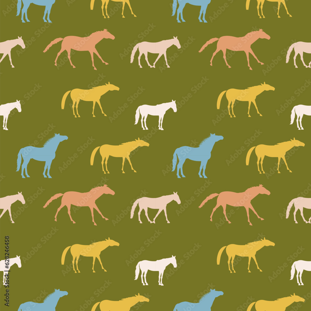 Pferde Pattern, Tiere, Vektorgrafik, Zoothema Pferde Pattern, Tiere, Vektorgrafik, Zoothema