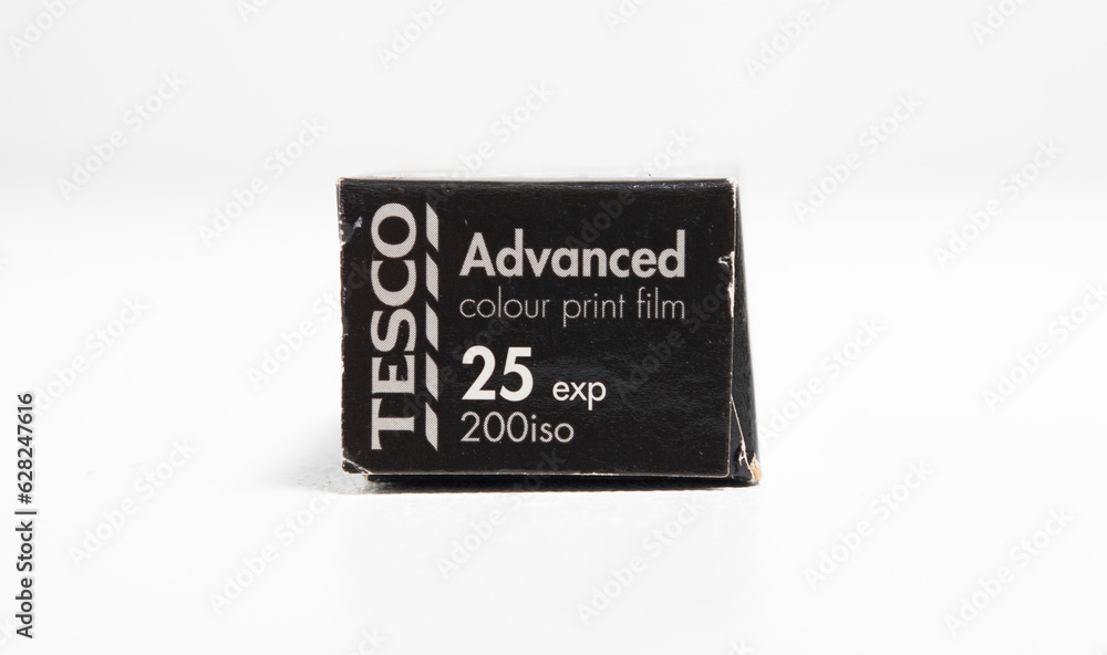 kent, uk 01.01.2023 Tesco advanced colour print film roll 35mm camera
