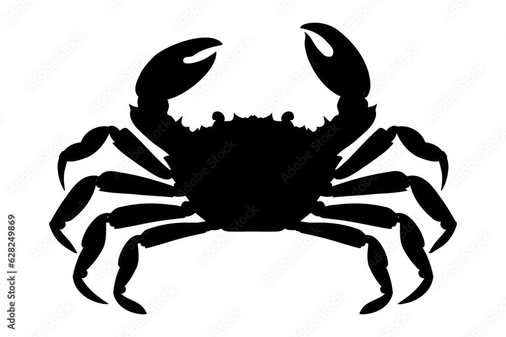 Sea crab silhouette isolated. Vector illustration - obrazy, fototapety, plakaty 
