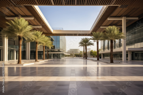 modern building with empty floor at night