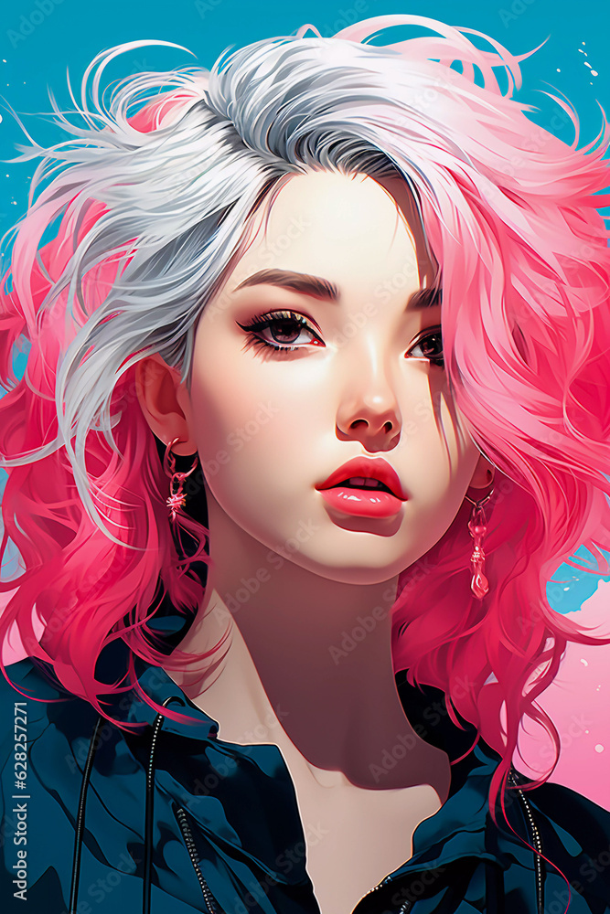 Ethereal Anime Beauty: Portrait Illustration of a Mesmerizing Anime Girl, Generative AI