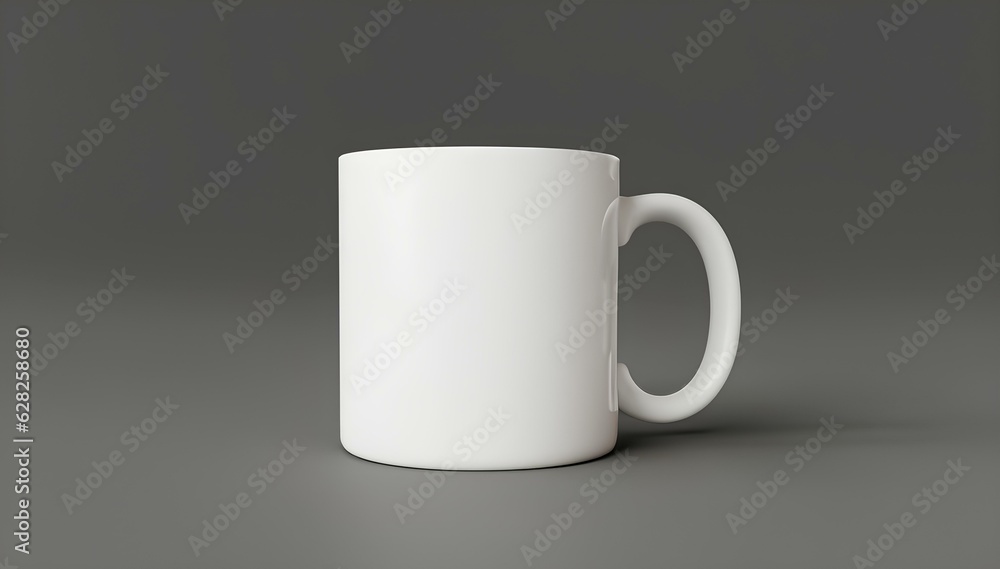 White Mug or Cup Mockup in for Drink or Coffee for Branding with Soft Shadow Background White Mug or Cup Mockup in for Drink or Coffee for Branding with Soft Shadow Background
