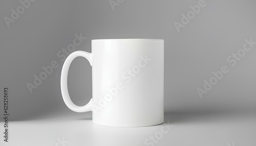 White Mug or Cup Mockup in for Drink or Coffee for Branding with Soft Shadow Background
