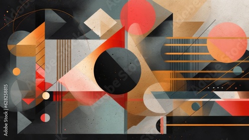 Bold and abstract geometric designs  playing with lines  angles  and shapes to create visually striking compositions