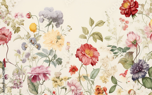Wallpaper Mural A wallpaper with a floral pattern that says. spring Torontodigital.ca