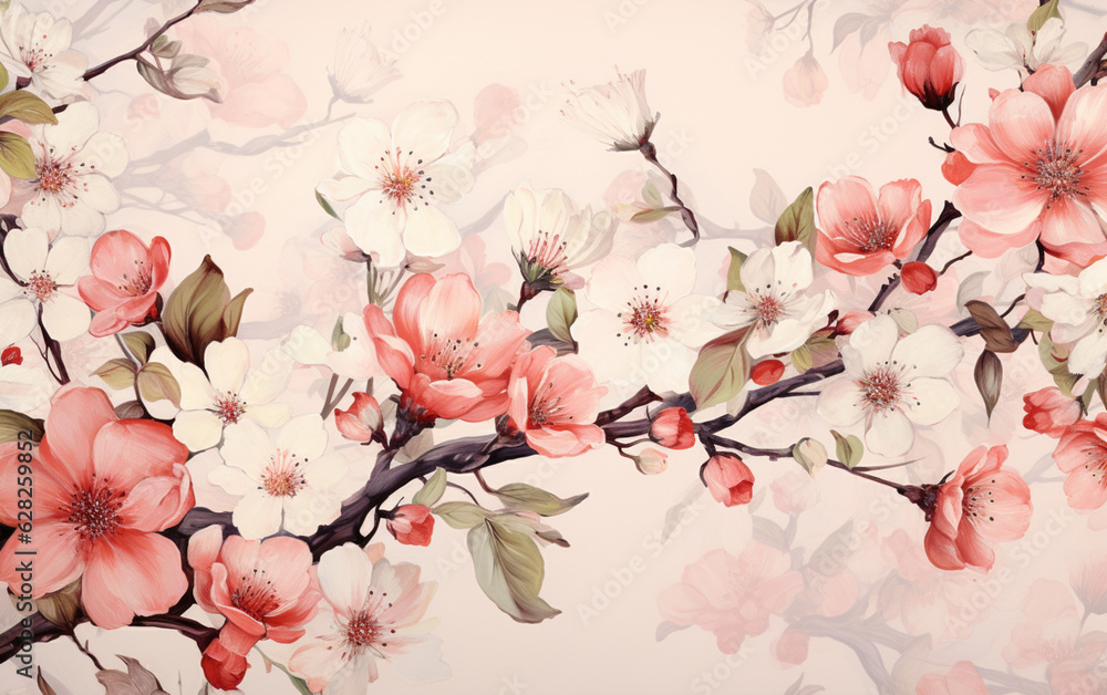 A wallpaper with a floral pattern that says. spring