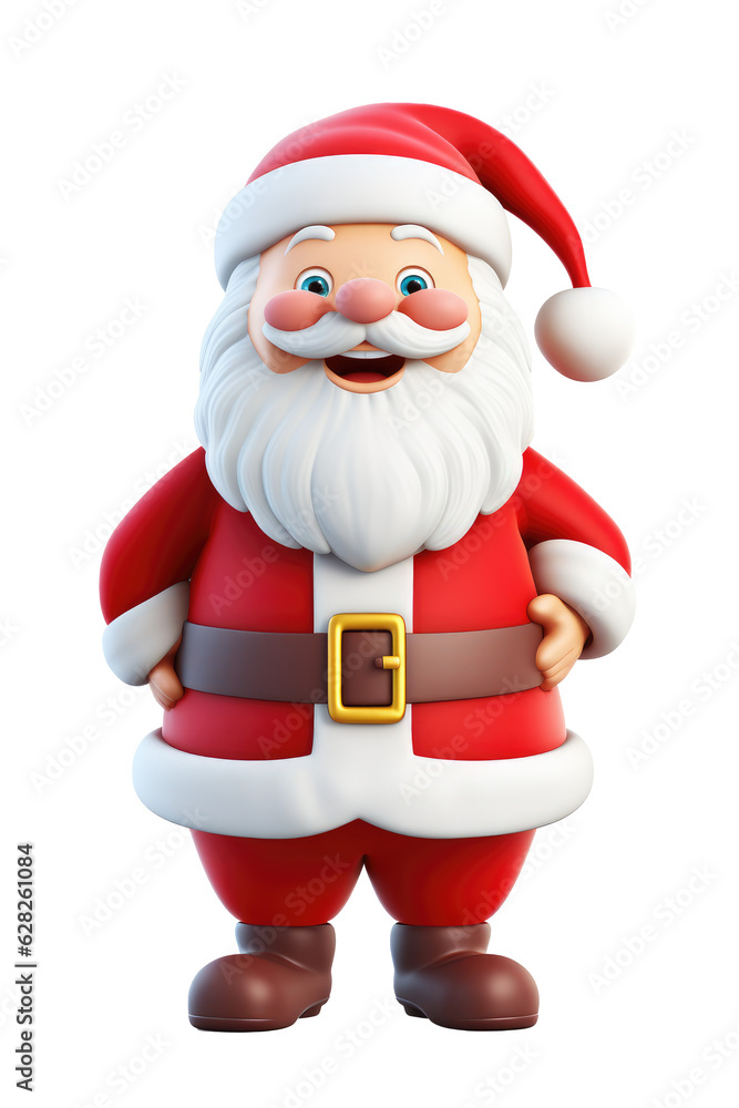 Santa claus character isolated on transparent background. Generative ai.