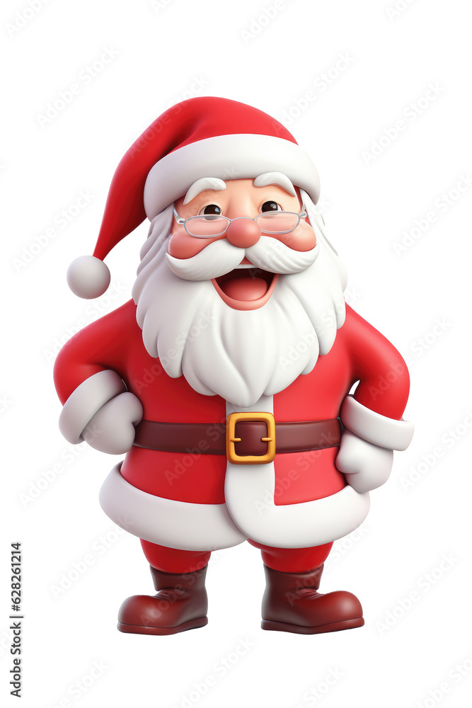 Santa claus character isolated on transparent background. Generative ai.