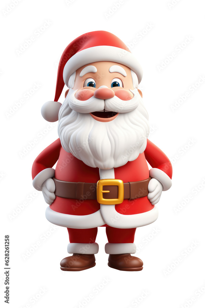 Santa claus character isolated on transparent background. Generative ai.