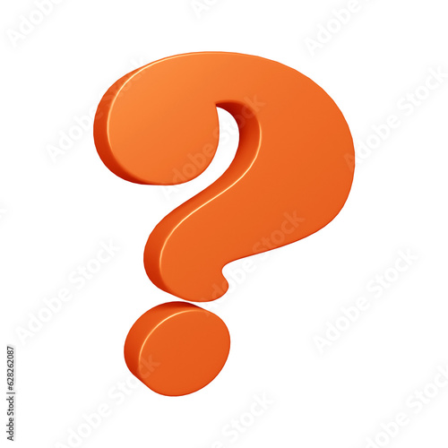 3D orange question mark or icon design