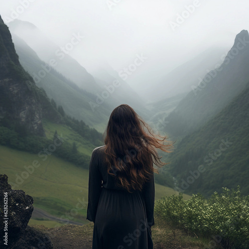 Women looking out over valley 