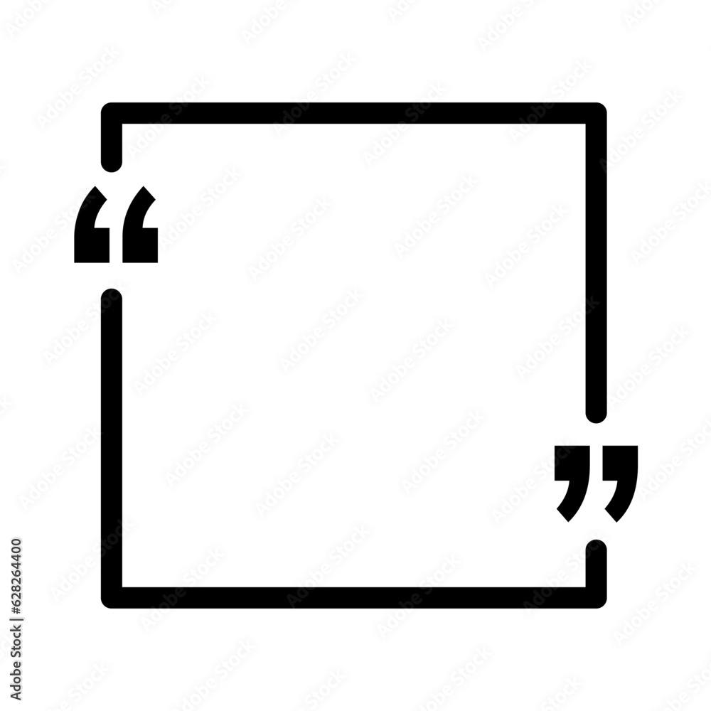 Quoting box. Quote frame with quotation marks. Quoting box. Quote frame with quotation marks.