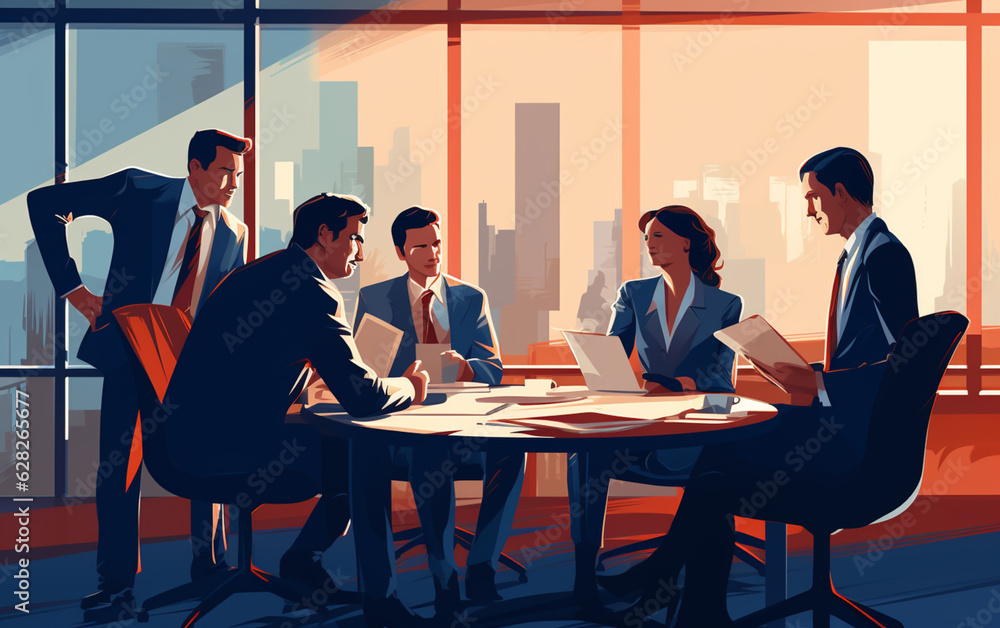 Business team and manager in a meeting Business team and manager in a meeting