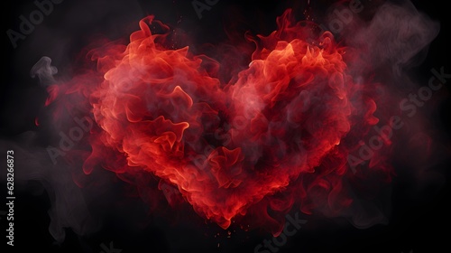 Fiery Heart Red Smoke - Valentine's Day 2023 