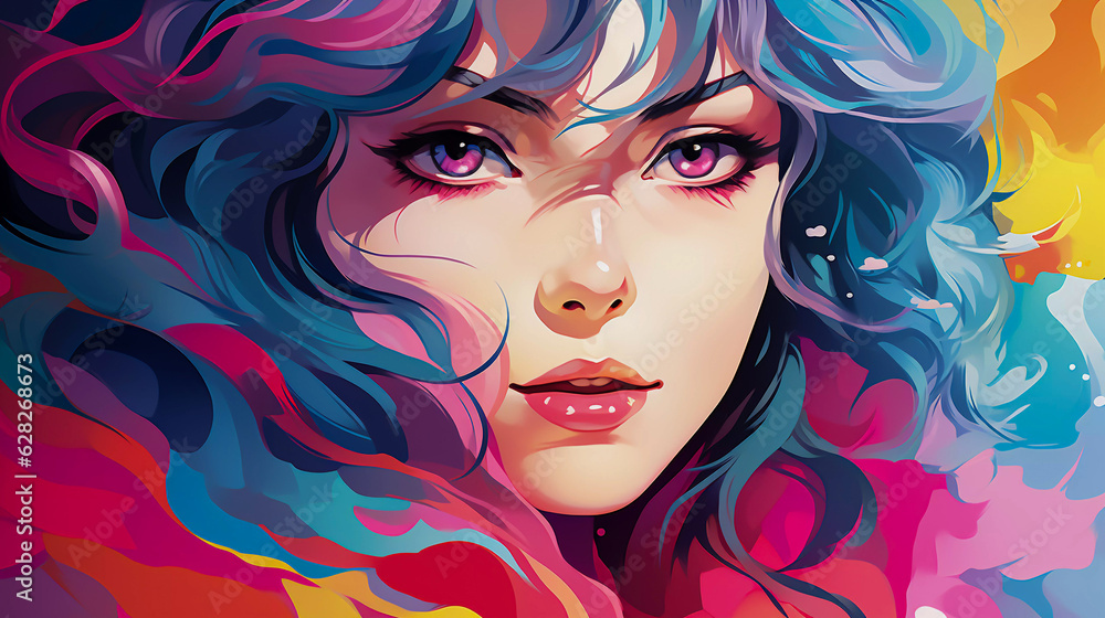 Ethereal Anime Beauty: Portrait Illustration of a Mesmerizing Anime Girl, Generative AI