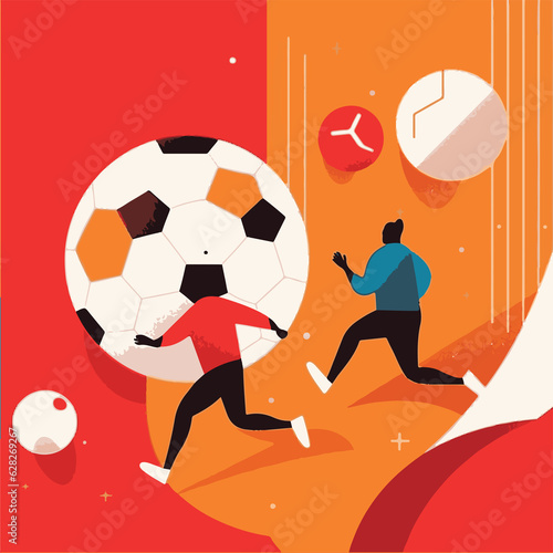 Football soccer player man  veru colorful, artistic work. Vector illustration photo