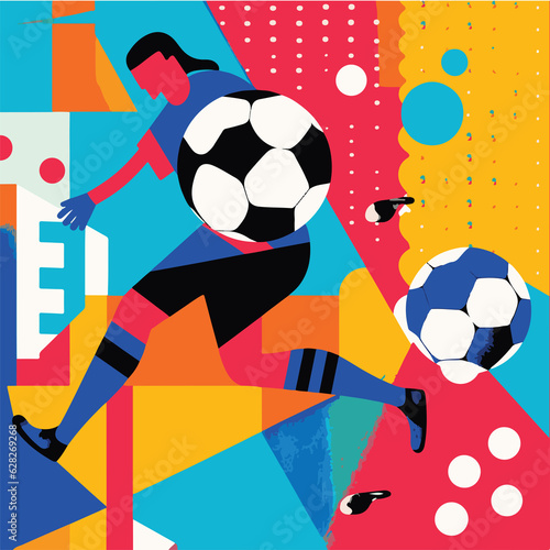 Football soccer player man  veru colorful, artistic work. Vector illustration photo