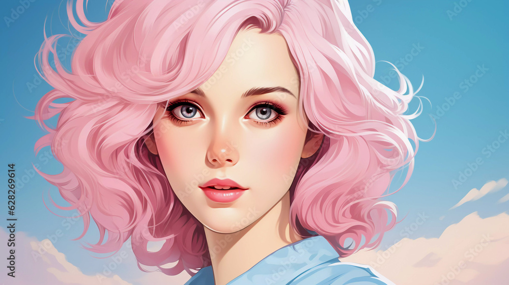 Ethereal Anime Beauty: Portrait Illustration of a Mesmerizing Anime Girl, Generative AI Ethereal Anime Beauty: Portrait Illustration of a Mesmerizing Anime Girl, Generative AI
