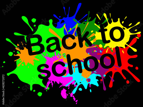 Back to school. Beautiful text on a black background.