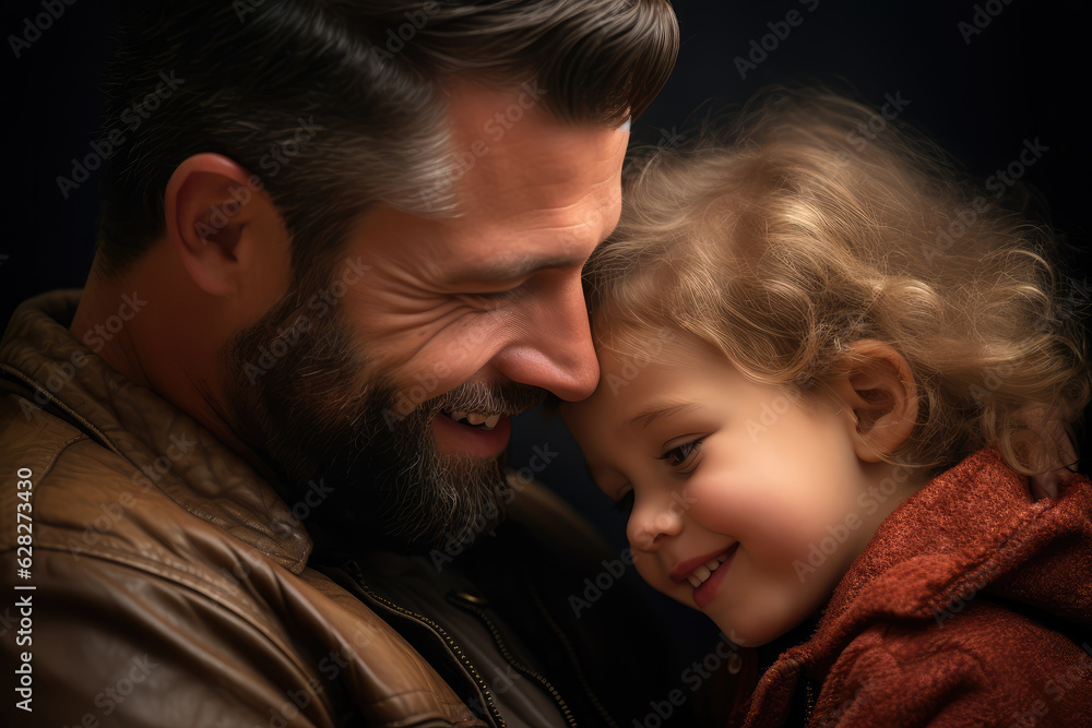 Father holding daughter smiling, Father's Day celebration image. Father holding daughter smiling, Father's Day celebration image.