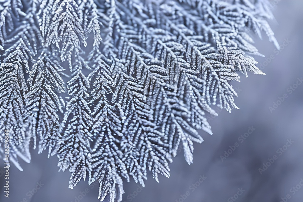 leaves covered with frost