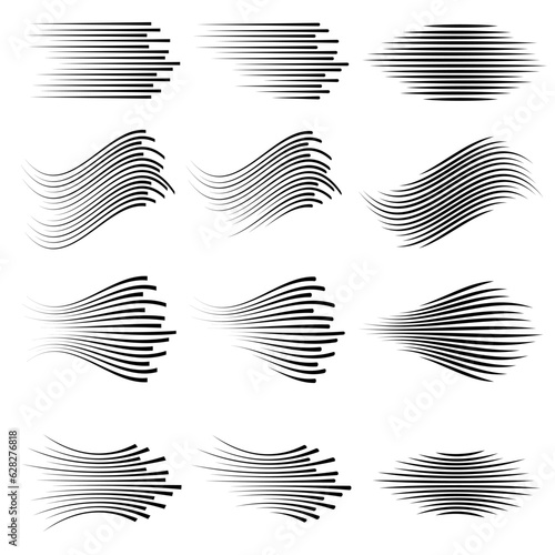 Comic speed motion lines collection. Speed Line. Lines for Comic Books. Vector illustration EPS10