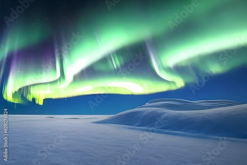 northern lights over winter landscape