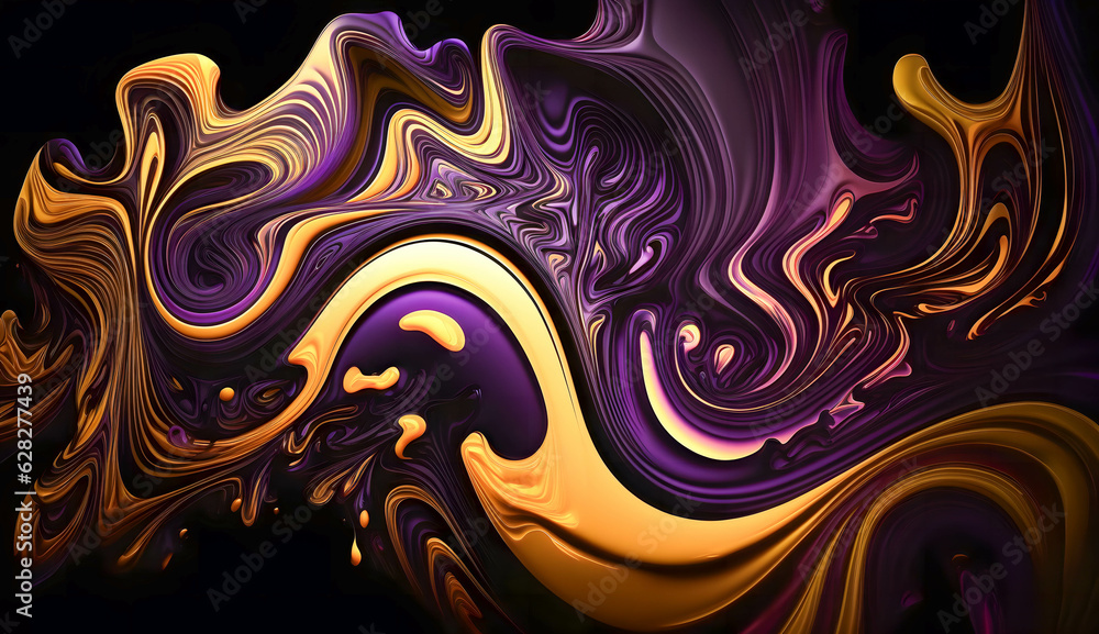 abstract background with swirls, purple and yellow
