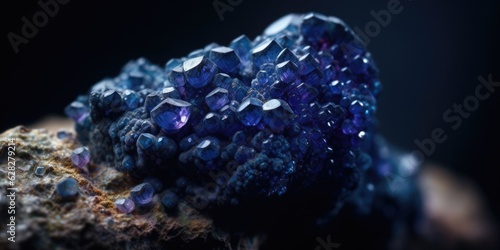Mineral stone corundum blue close-up. Generative AI