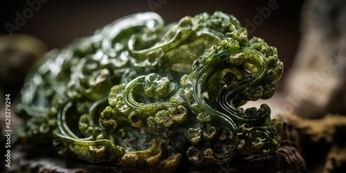 Close-up photo of jade, macro. Generative AI