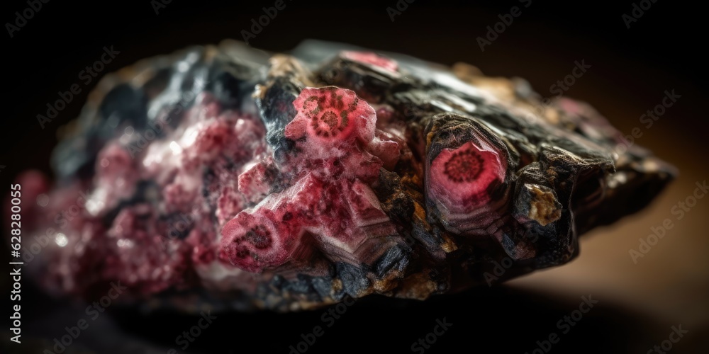 Φωτογραφία Photo of the mineral stone rhodolite close-up, macro
