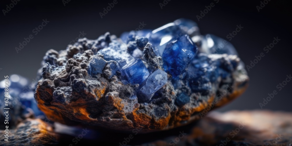 Photo of the mineral stone sodalite close-up, macro. Generative AI Photo of the mineral stone sodalite close-up, macro. Generative AI