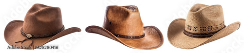 Set of cowboy hats, cut out