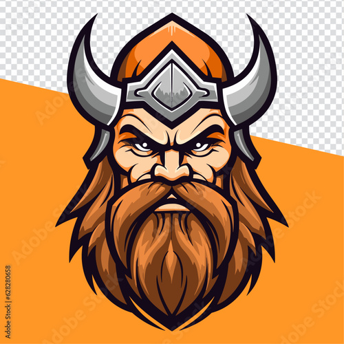 Unleash the Viking Fury: Modern Barbarian Mascot Logo for Sports, T-shirts & More – Rise to Glory