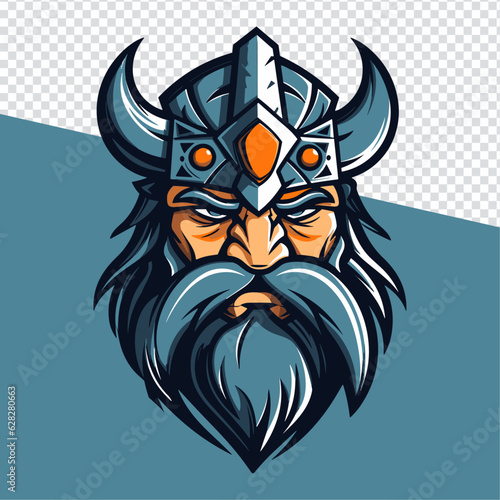 Savage Norseman: Modern Mascot Logo for Sport & Esport Teams, T-Shirts & More – Unleash the Viking Spirit