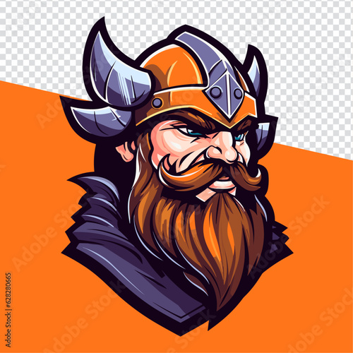 Fierce Viking Warrior: Mascot Logo Design for Sporty & Esport Teams – Embrace the Power