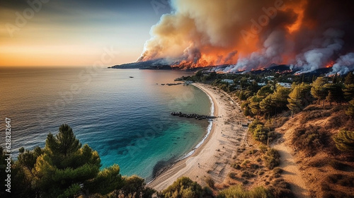 The Burning Shores of Greece: A Dramatic Scene from Rhodes