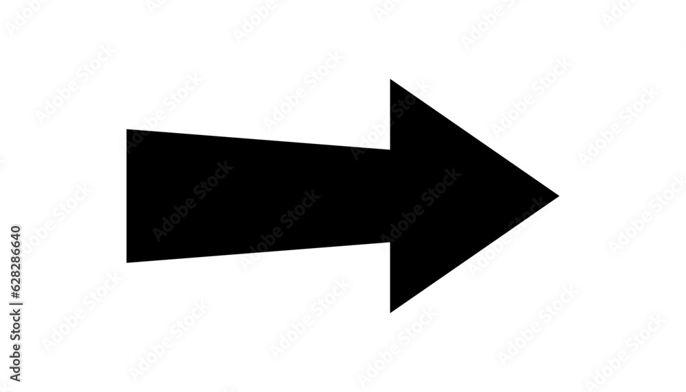 Arrow icon. Simple vector arrow illustration. Black icon. Arrow icon. Simple vector arrow illustration. Black icon.