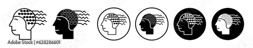 Medical eeg icon set. head electroencephalogram vector symbol. mental health brain activity tracker icons. photo