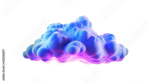 An abstract cloud illuminated with neon light, purple and blue colors photo