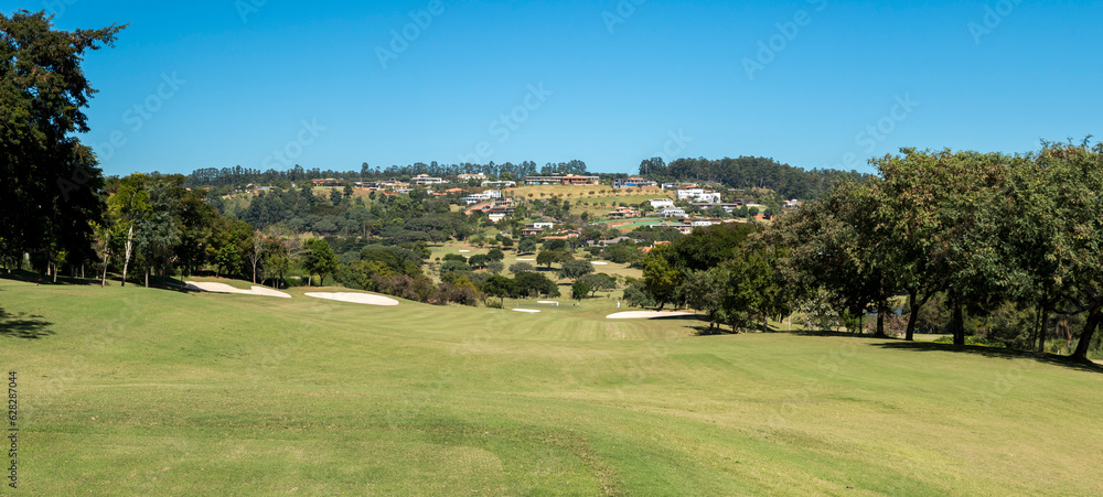 Golf panorâmica de campos de golfe